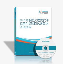 2016年版防火墻類軟件招商引資項目包裝策劃咨詢報告